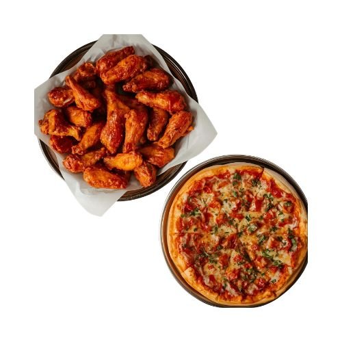 20 Pieces of Jumbo Chicken Wings with your Choice of Pizza